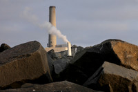 Carlsbad Photography, Landscape - Encina Power Station Smokestack, Agua Hedionda Lagoon, Tamarack Beach