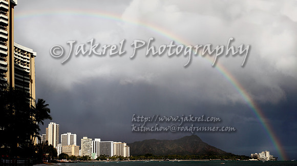 Diamond Head Rainbow - Waikiki Beach