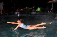 Haley demonstrates her revolutionary technique for swimming ABOVE the water